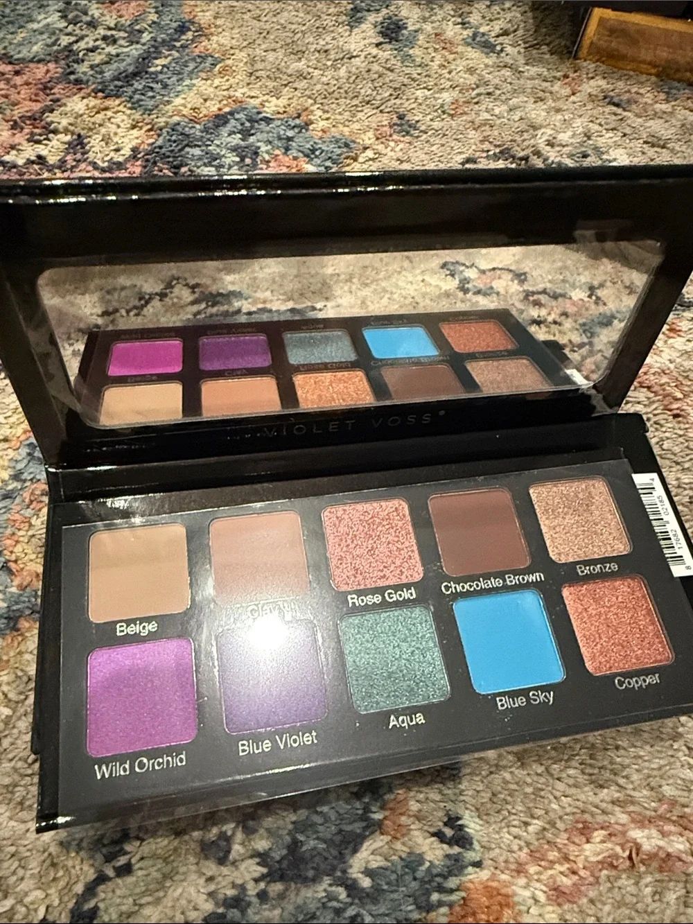 Violet Voss Eyeshadow Palette - Black with Pink Purple Blue Script